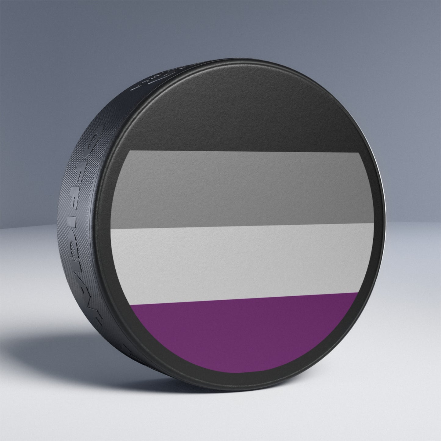 Asexual Pride Flag Hockey Puck