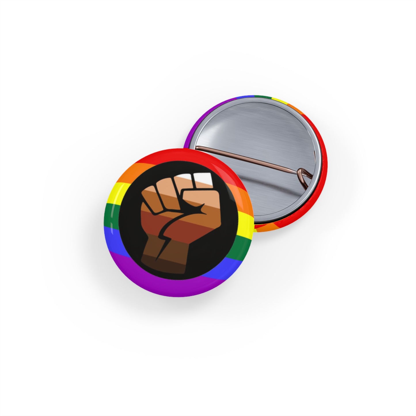 QPOC Pride Flag Round Pins - Multiple Sizes