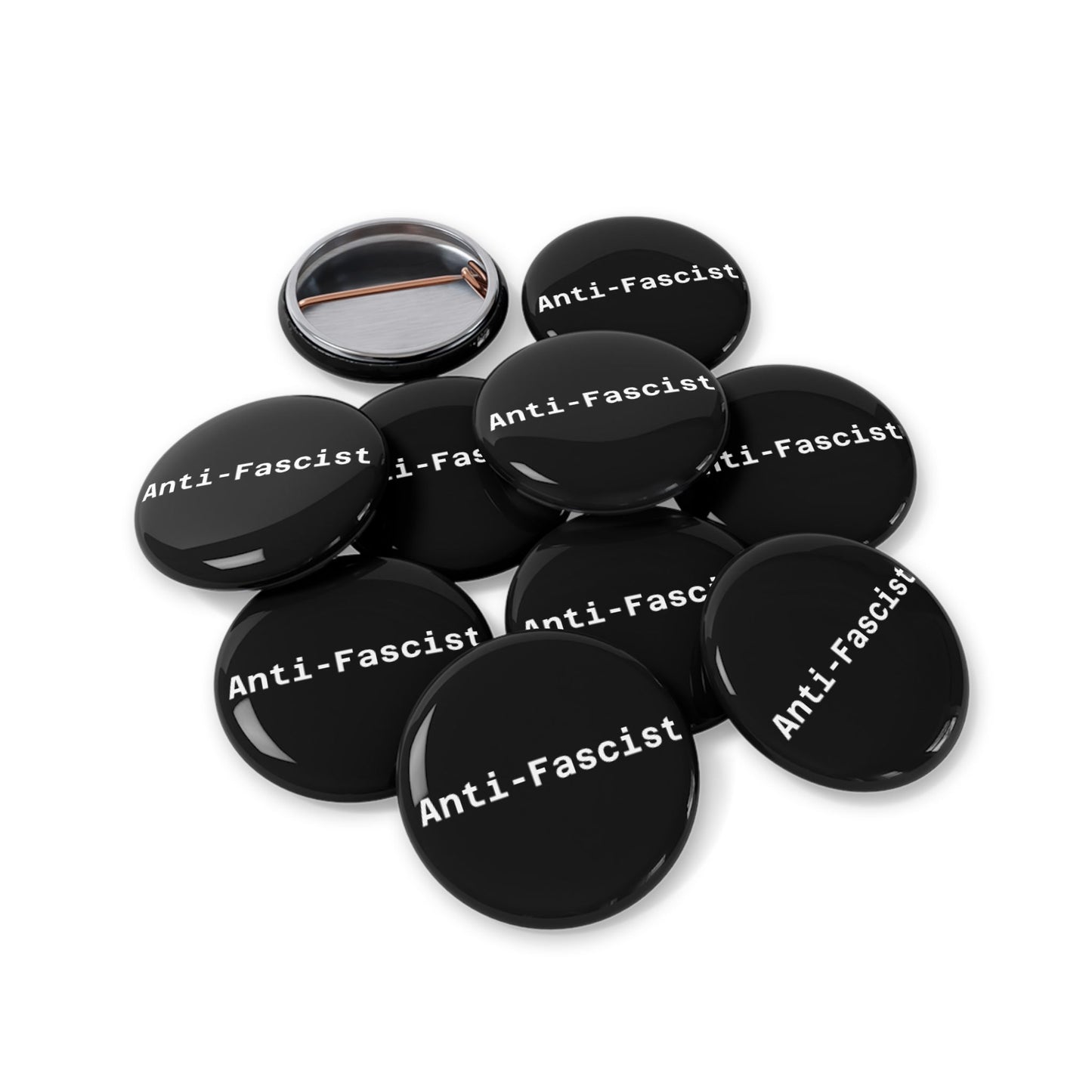 Anti-Fascist Round Pins - Multiple Sizes