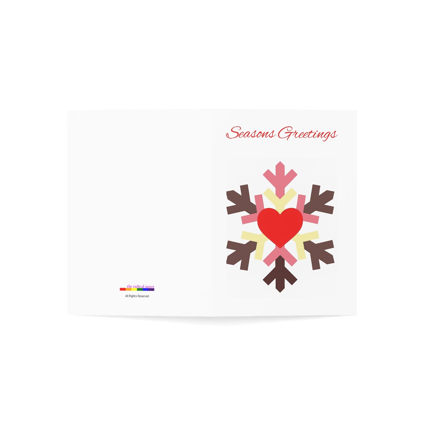 Fat Fetish Pride Flag Snowflake Greeting Cards