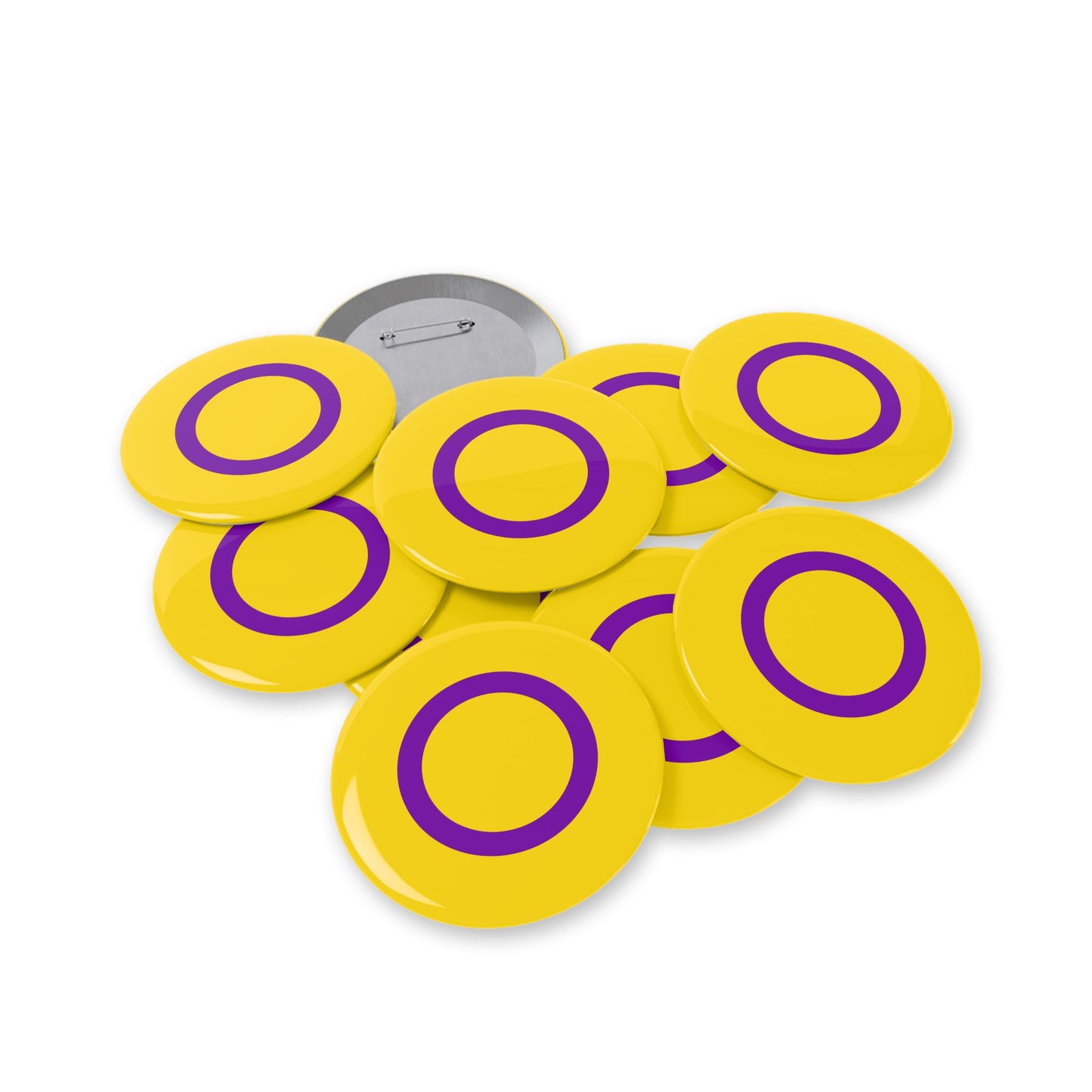 Intersex Pride Flag Round Pins - Multiple Sizes