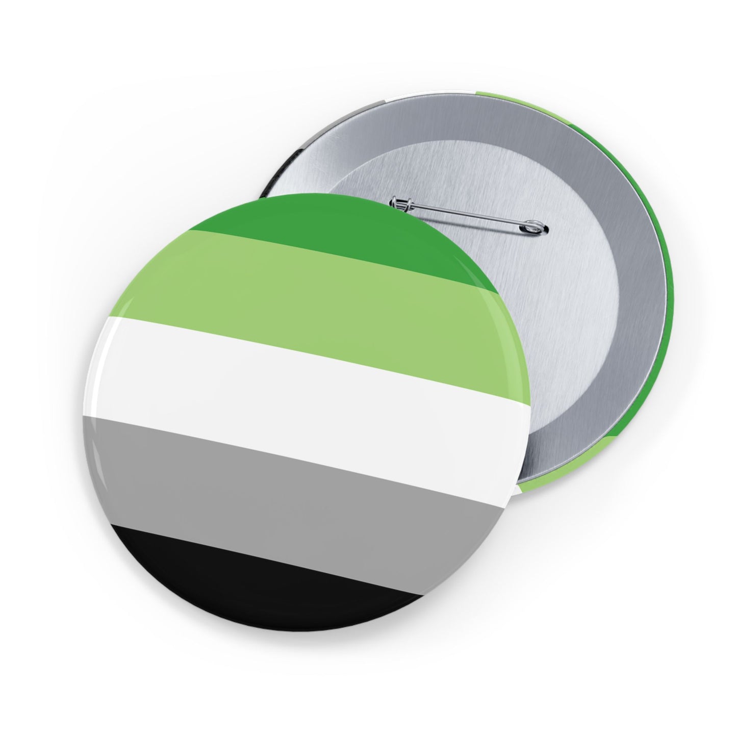 Aromantic Pride Flag Round Pins - Multiple Sizes