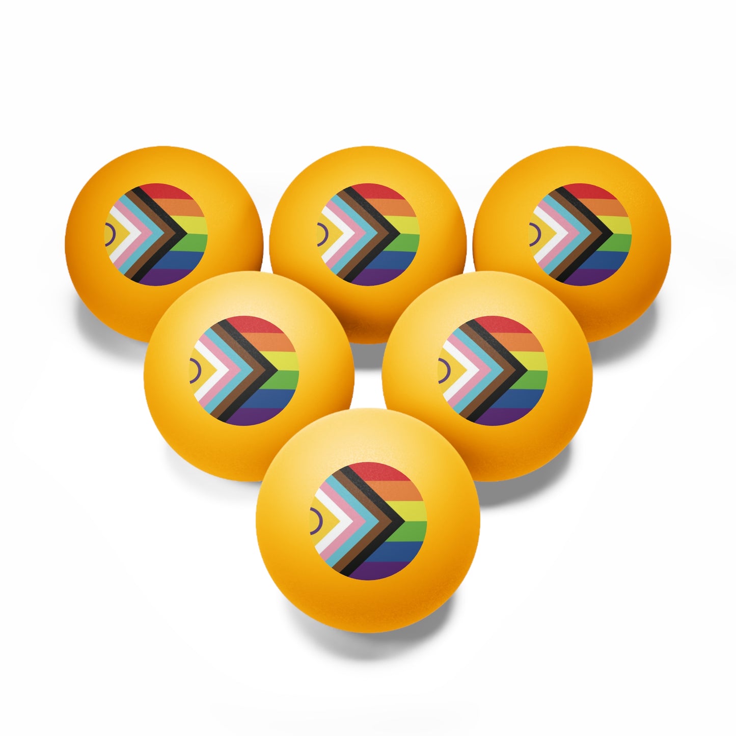 Inclusive Progress Pride Flag Ping Pong Balls - 6 pcs