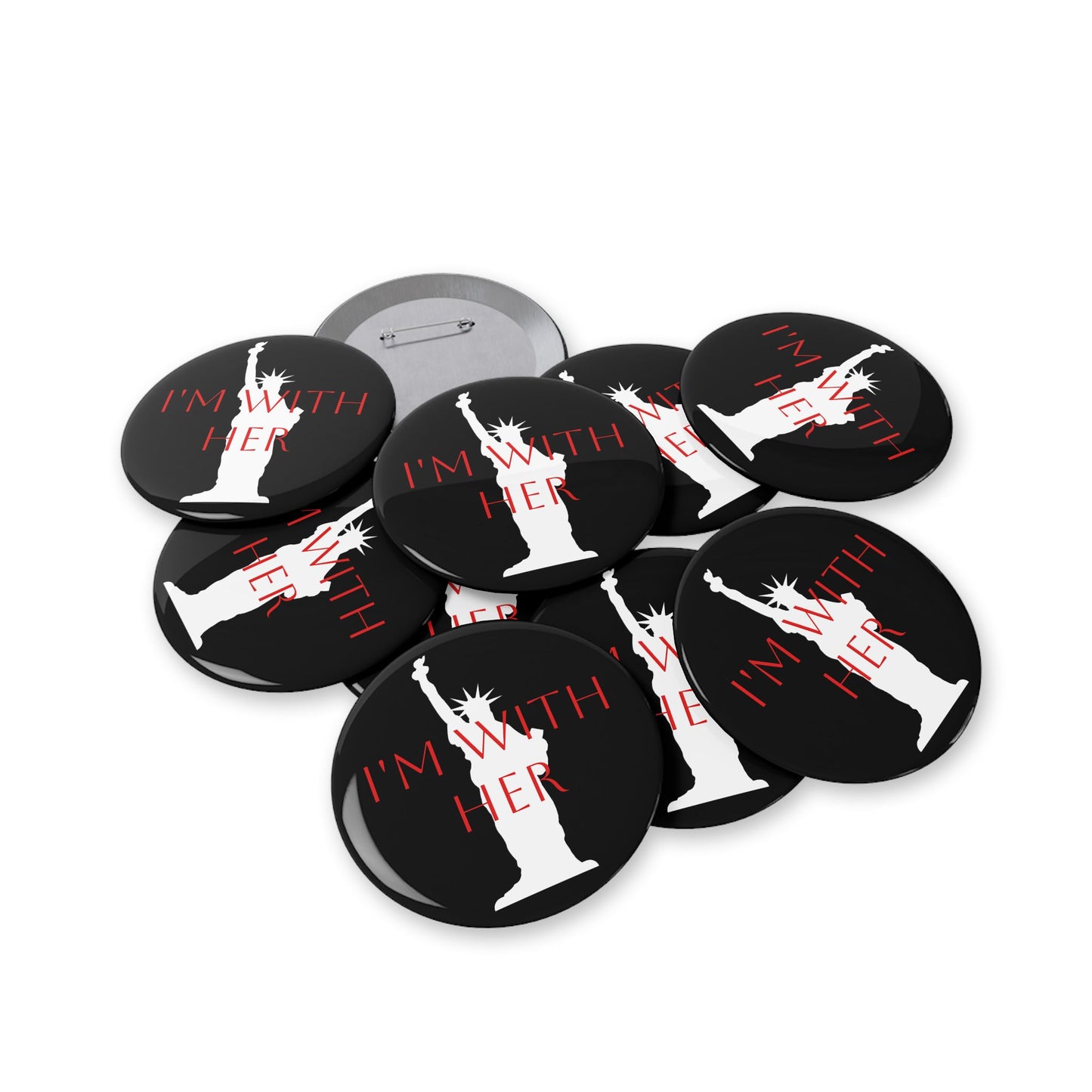 I'm With Her Round Pins