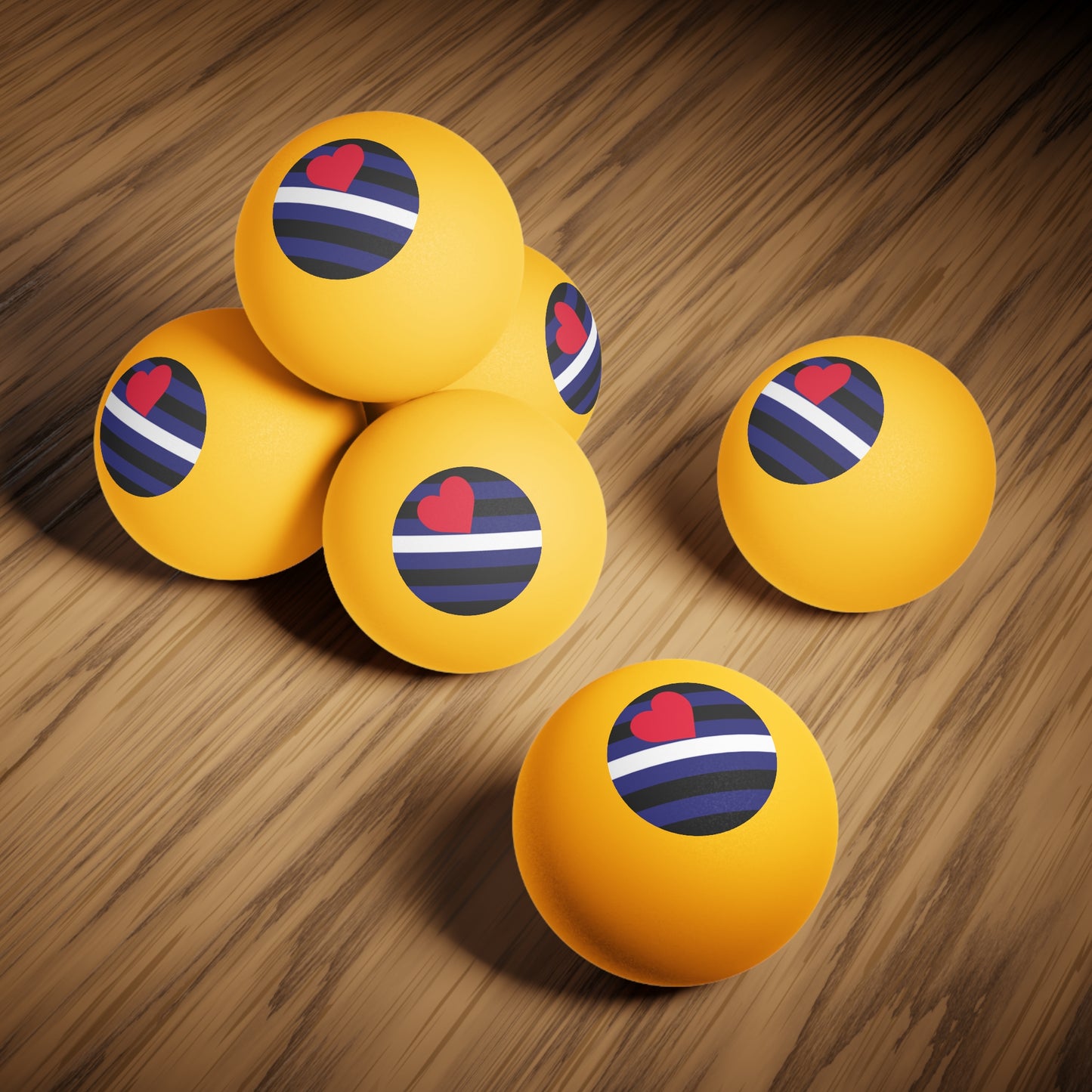 Leather Pride Flag Ping Pong Balls - 6 pcs