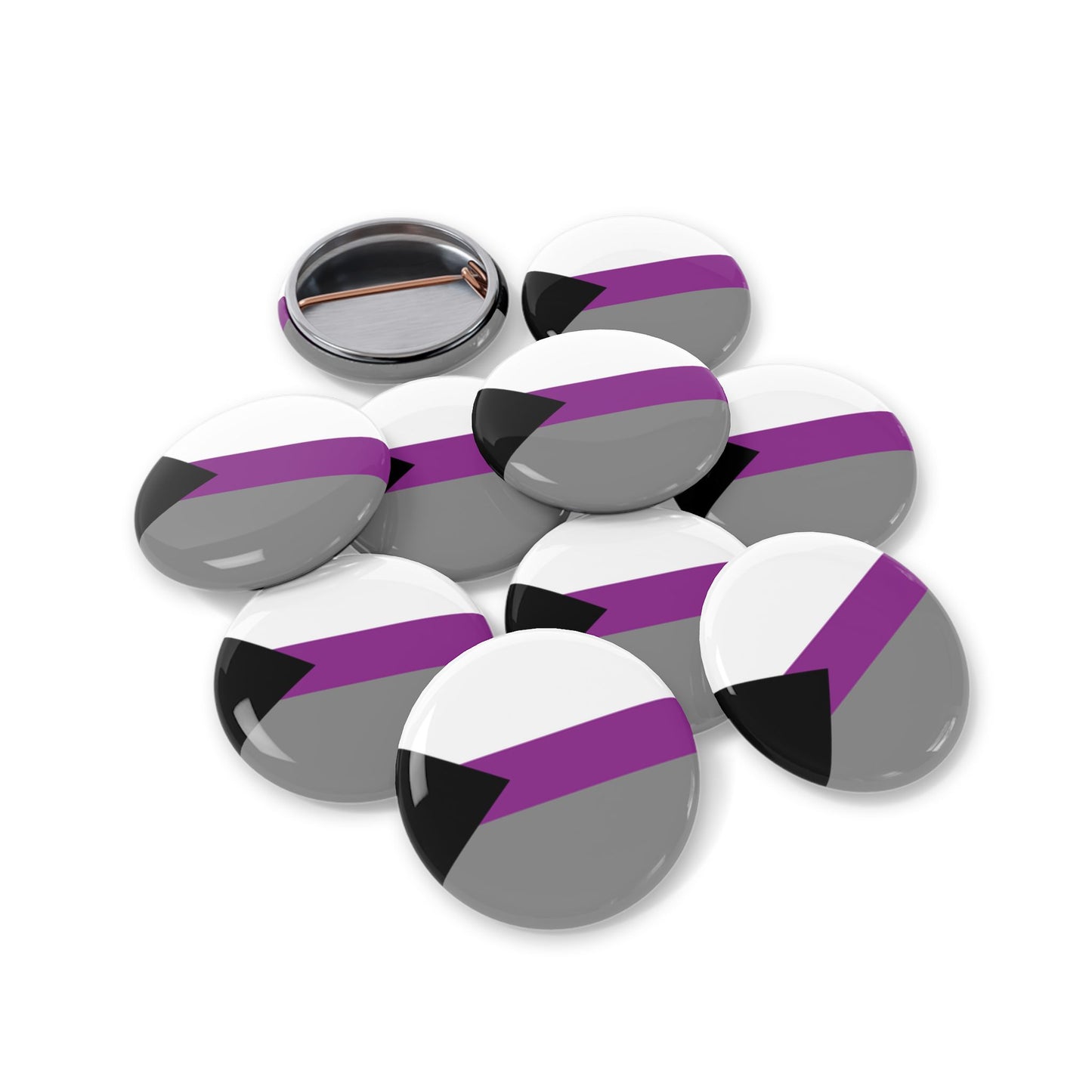 Demisexual Pride Flag Round Pins - Multiple Sizes