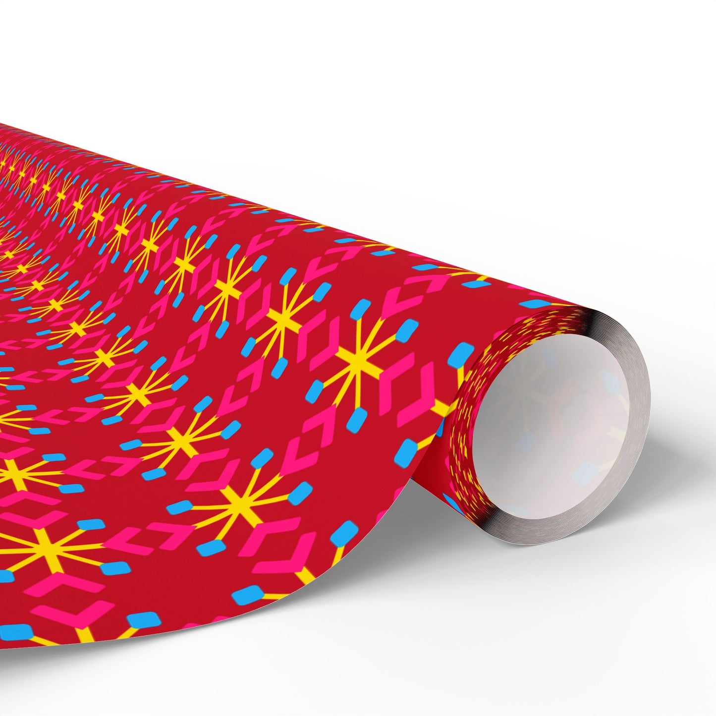 Pansexual Pride Flag Snowflake Wrapping Paper - Multiple Sizes/Finishes