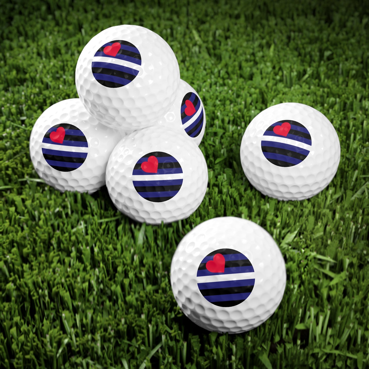 Leather Pride Flag Golf Balls, 6pcs