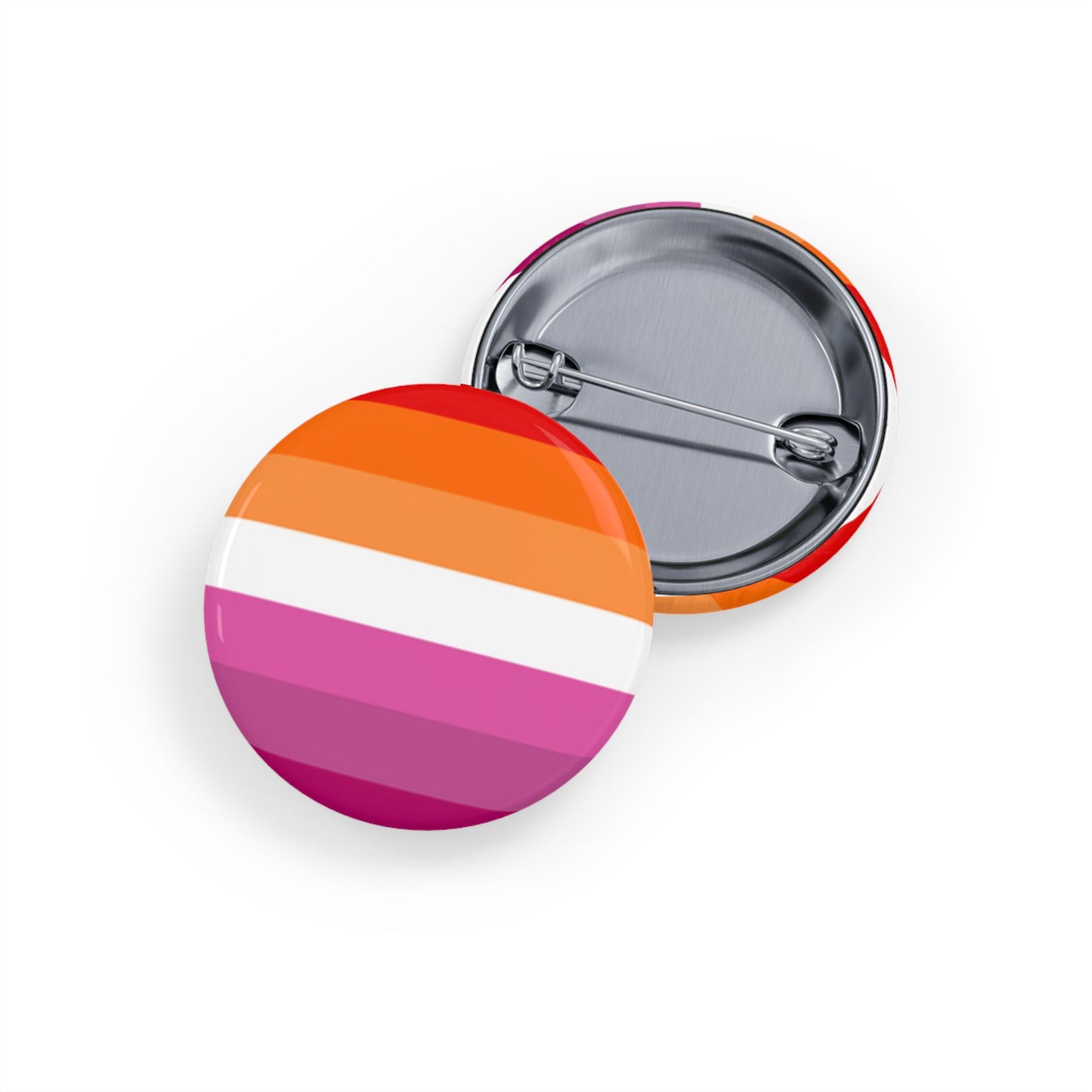 Lesbian Pride Flag Round Pins - Multiple Sizes