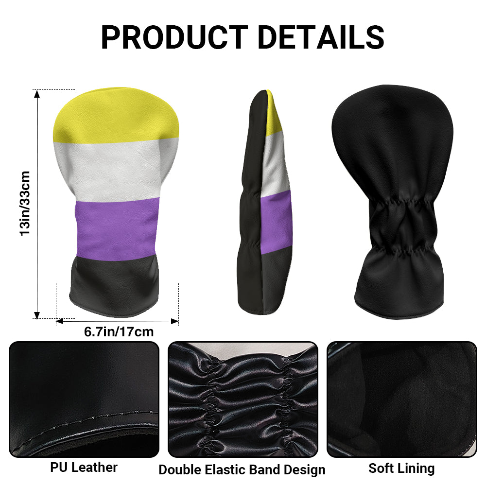 Non-Binary Pride Flag Golf Clubs Head Cover - 13" x 6.7"