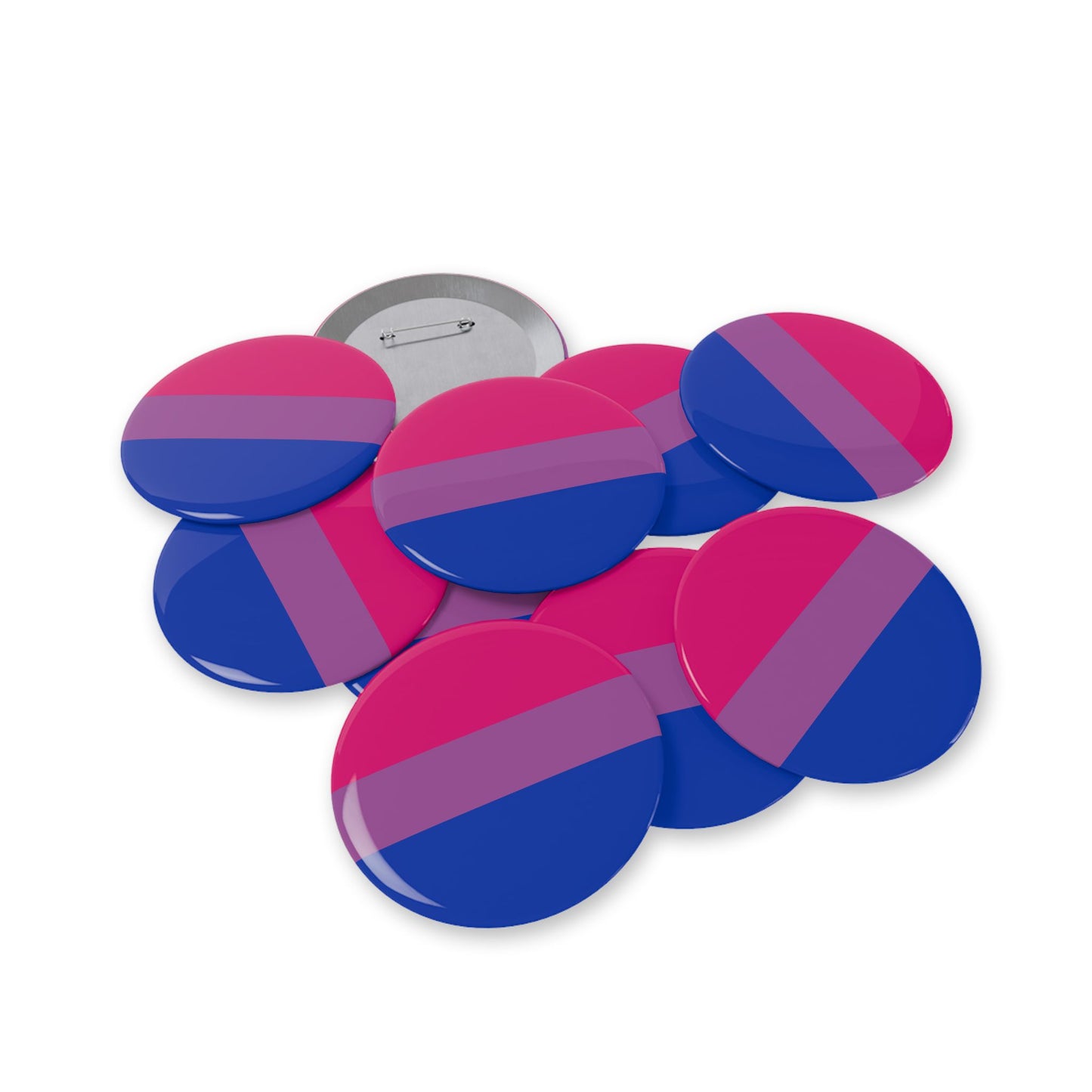 Bisexual Pride Flag Round Pins - Multiple Sizes