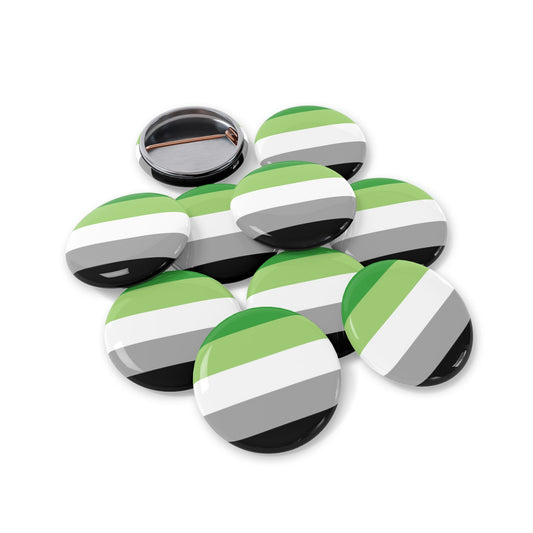 Aromantic Pride Flag Round Pins - Multiple Sizes