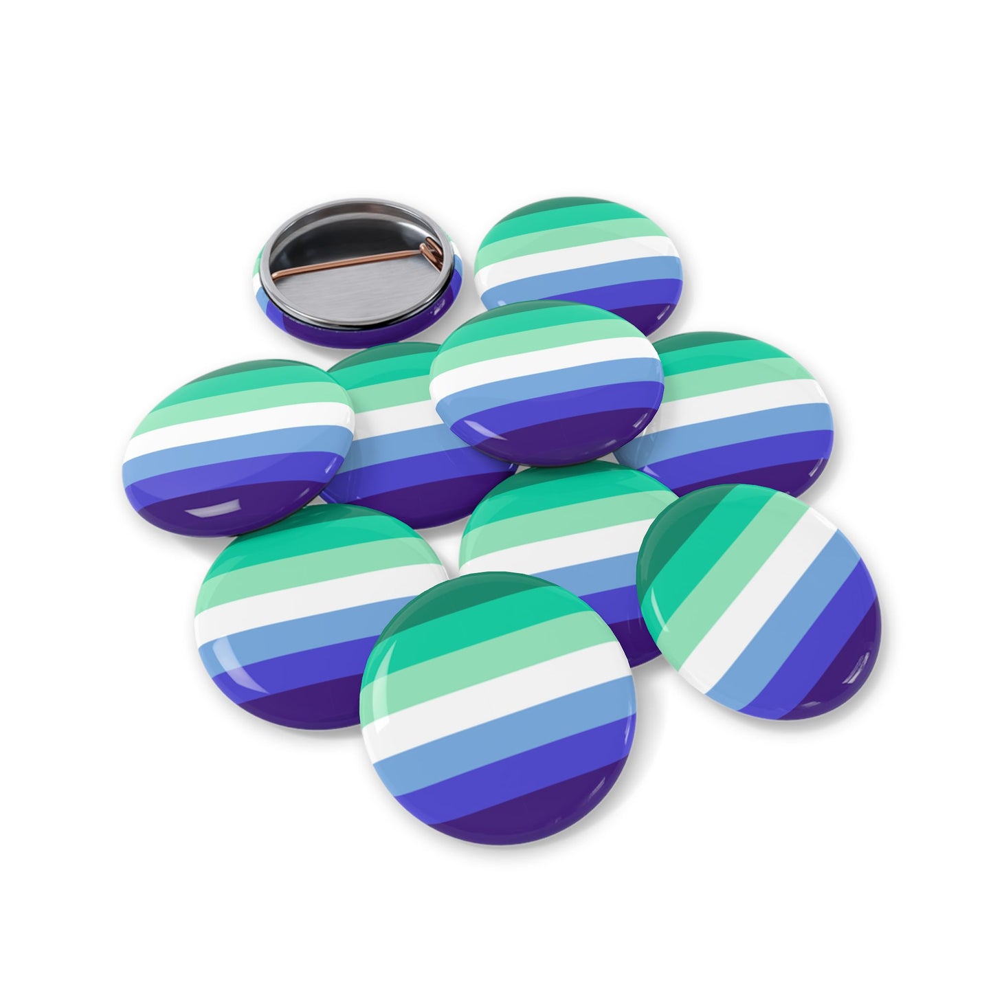 MLM Pride Flag Round Pins - Multiple Sizes