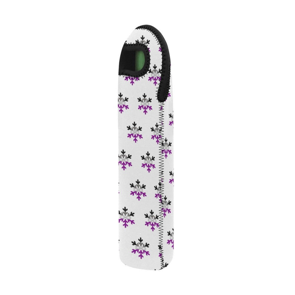 Asexual Pride Flag Snowflake Neoprene Wine Bag
