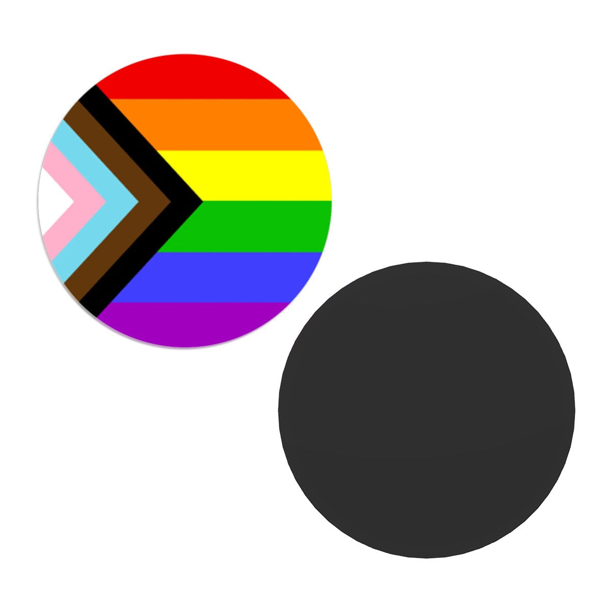 Progressive Pride Flag Round Magnet