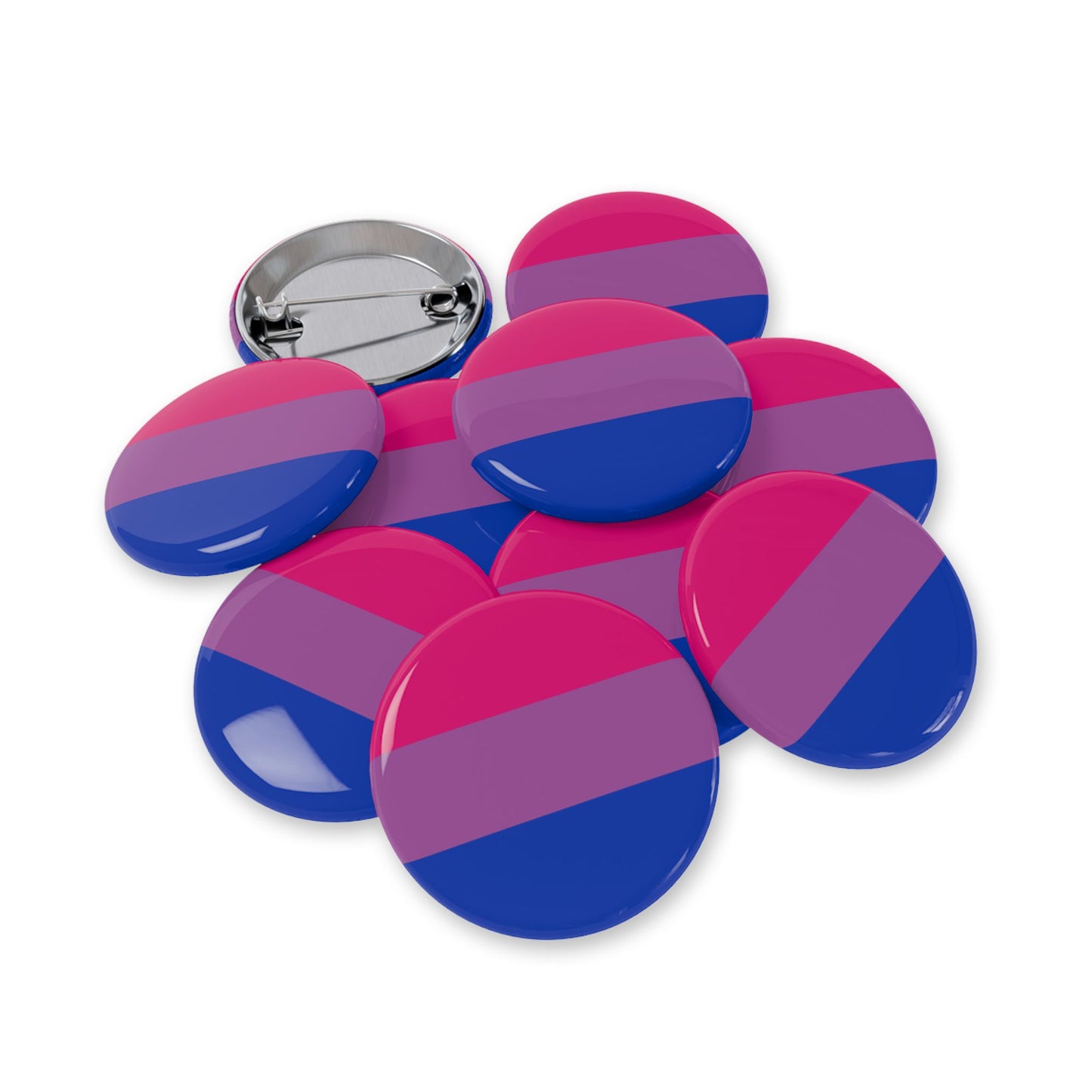 Bisexual Pride Flag Round Pins - Multiple Sizes
