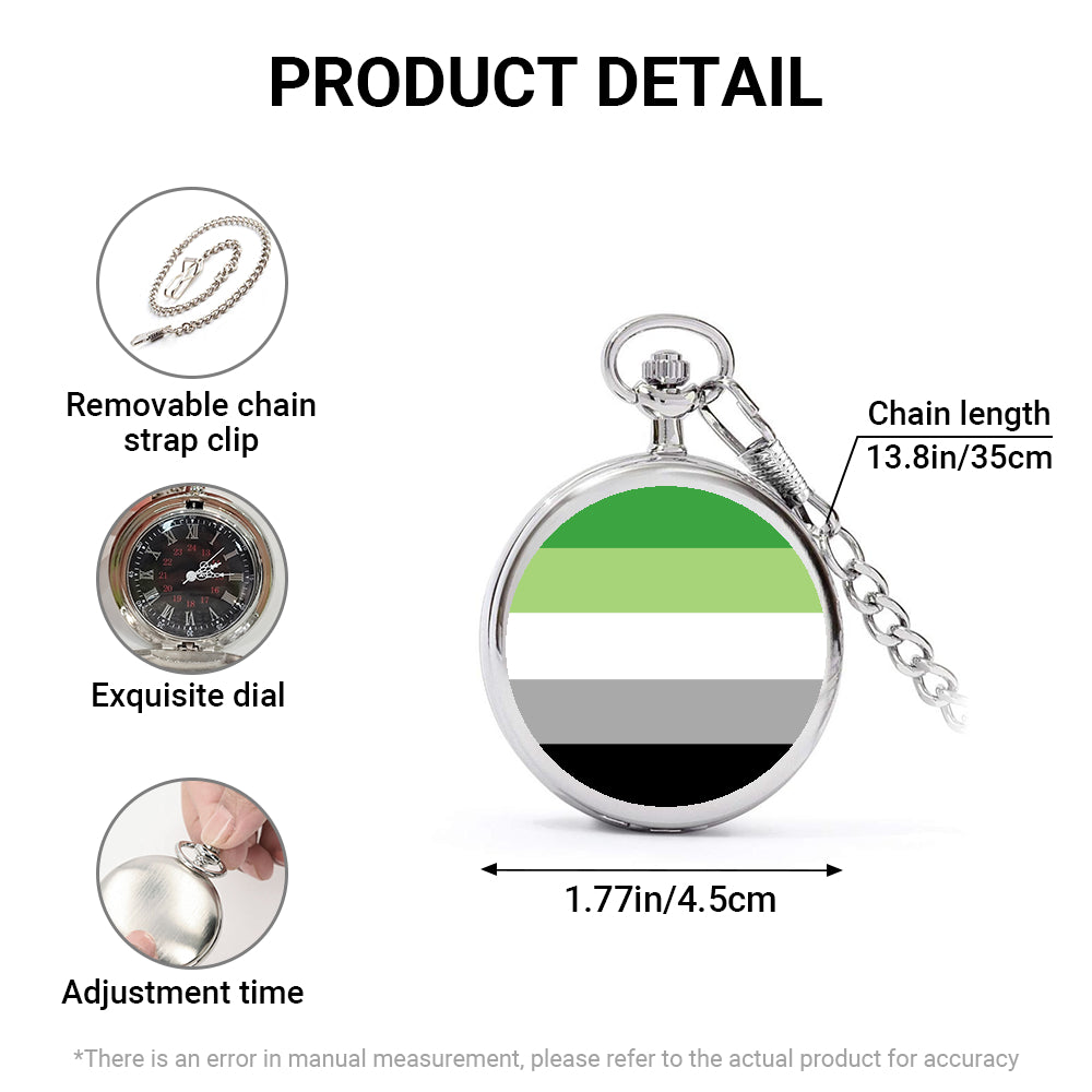 Aromantic Pride Flag Round Pocket Watch
