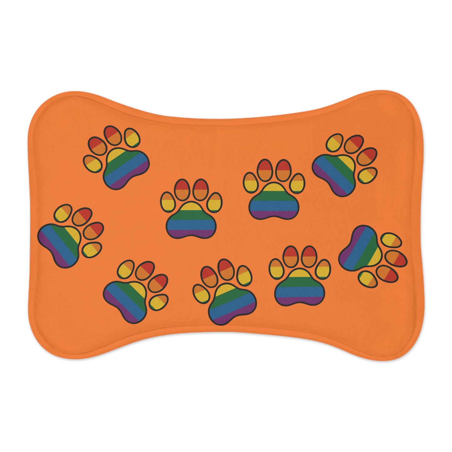 Rainbow Paw Print Pet Feeding Mats, Non-Slip