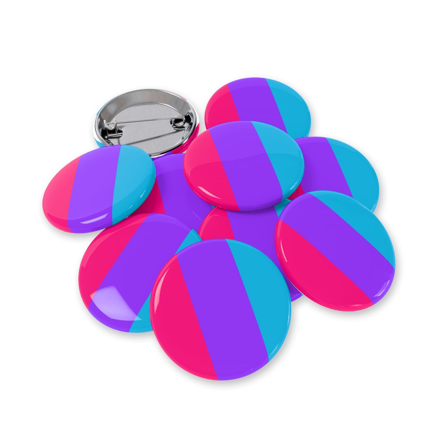 Androgyne Pride Flag Round Pins - Multiple Sizes