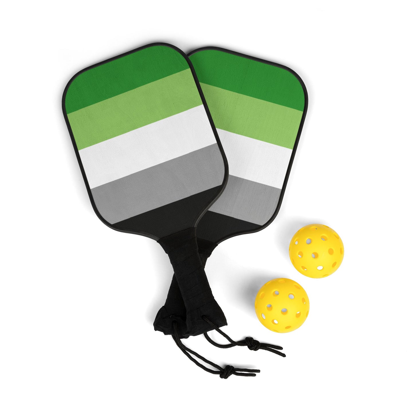 Aromantic Pride Flag Pickleball Paddle Set