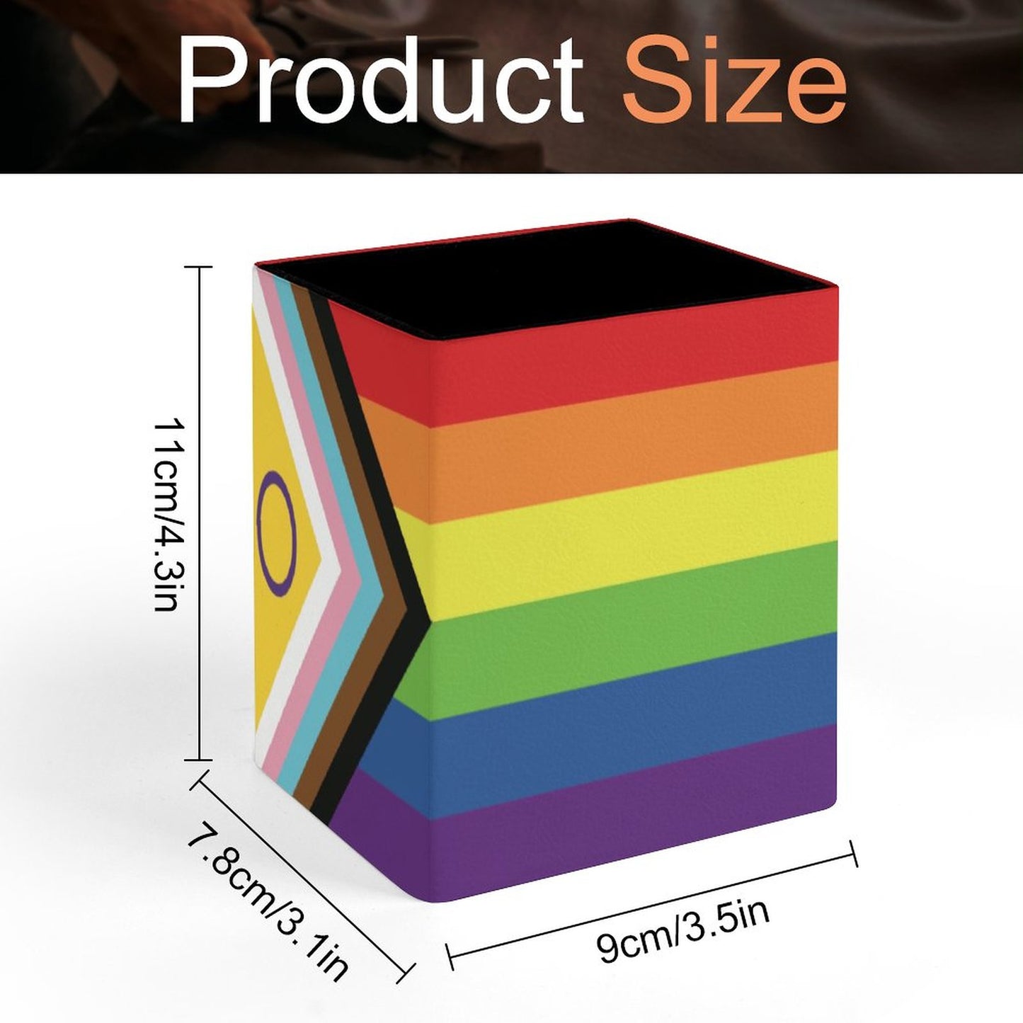 Inclusive Progress Pride Flag Pen Holder