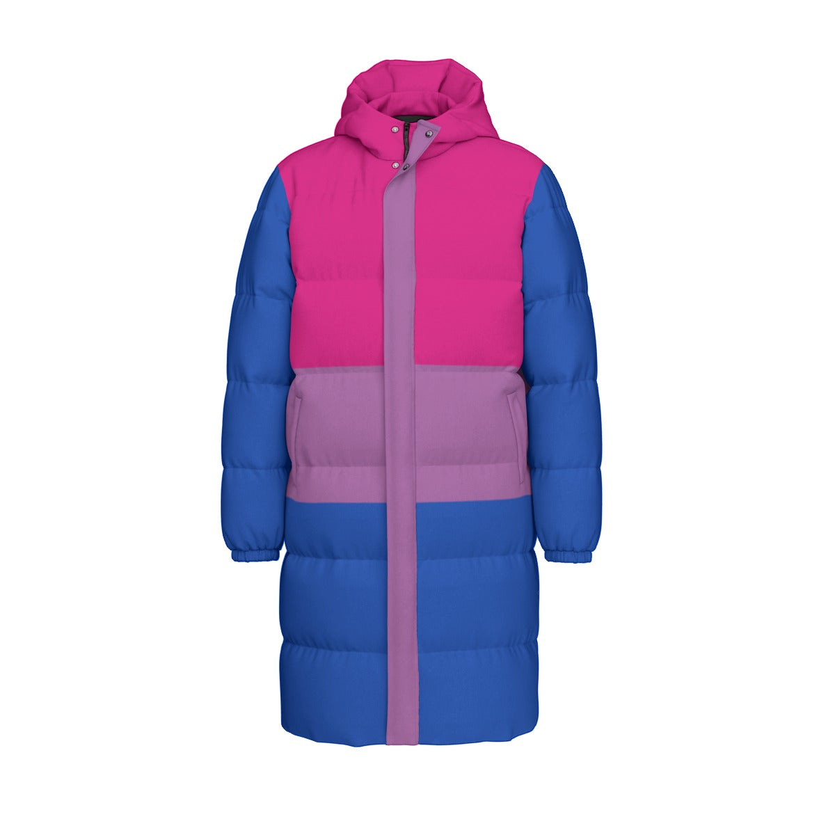 Bisexual Pride Flag All-Over Print Unisex Long Down Jacket