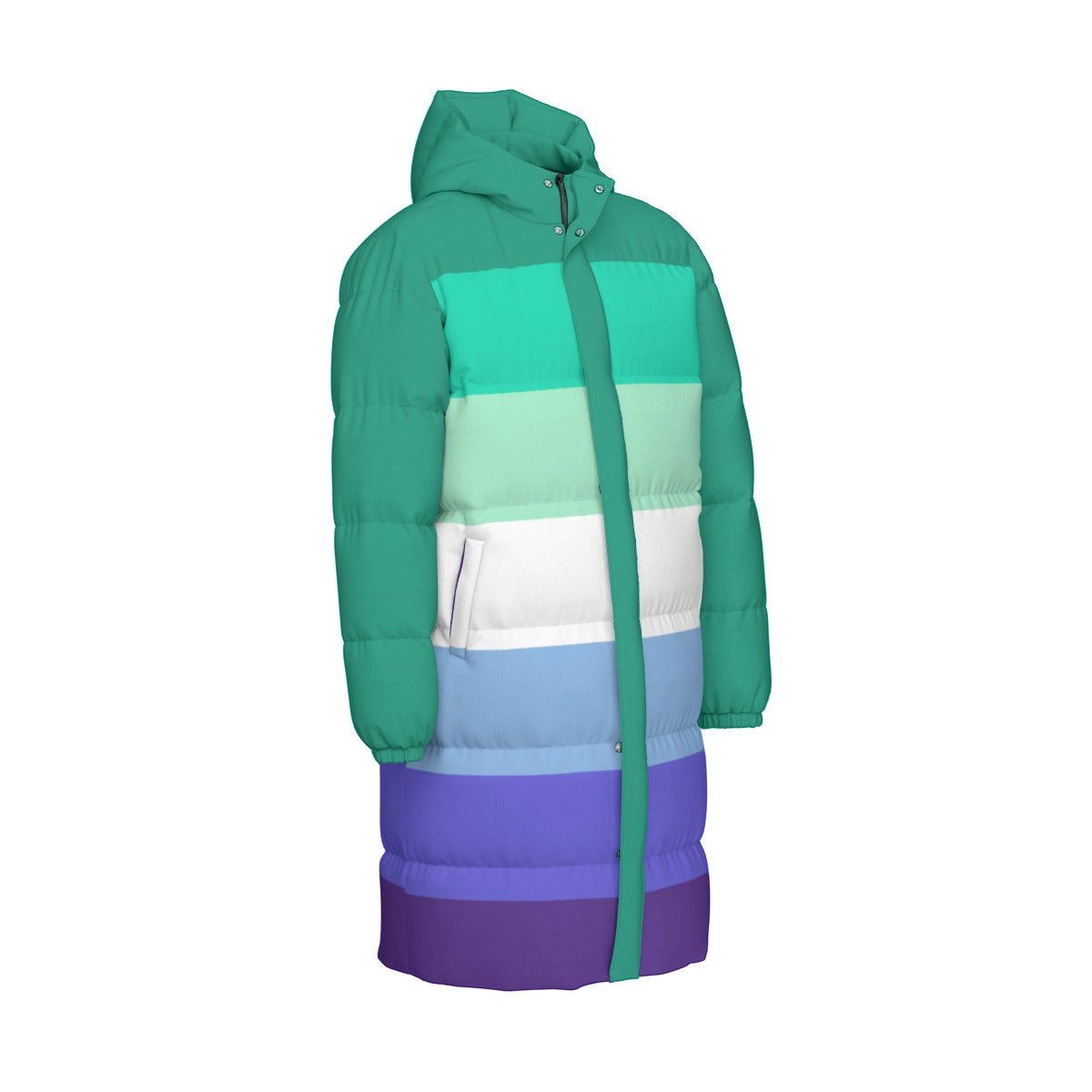 MLM Pride Flag All-Over Print All Genders Long Down Jacket