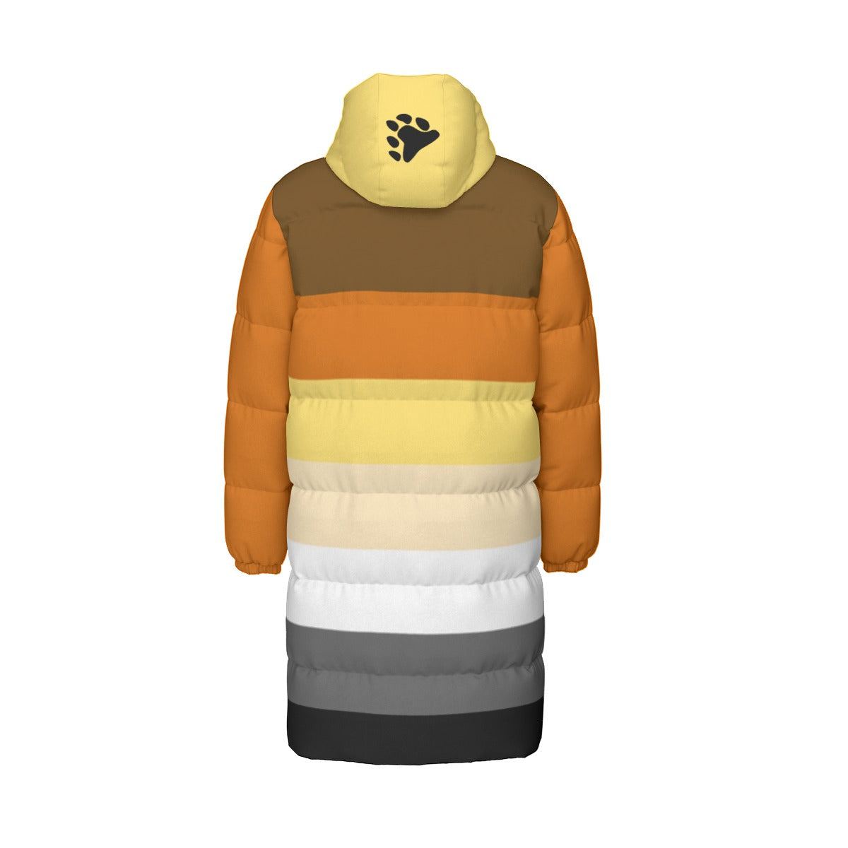 Bear Pride Flag All-Over Print Unisex Long Down Jacket
