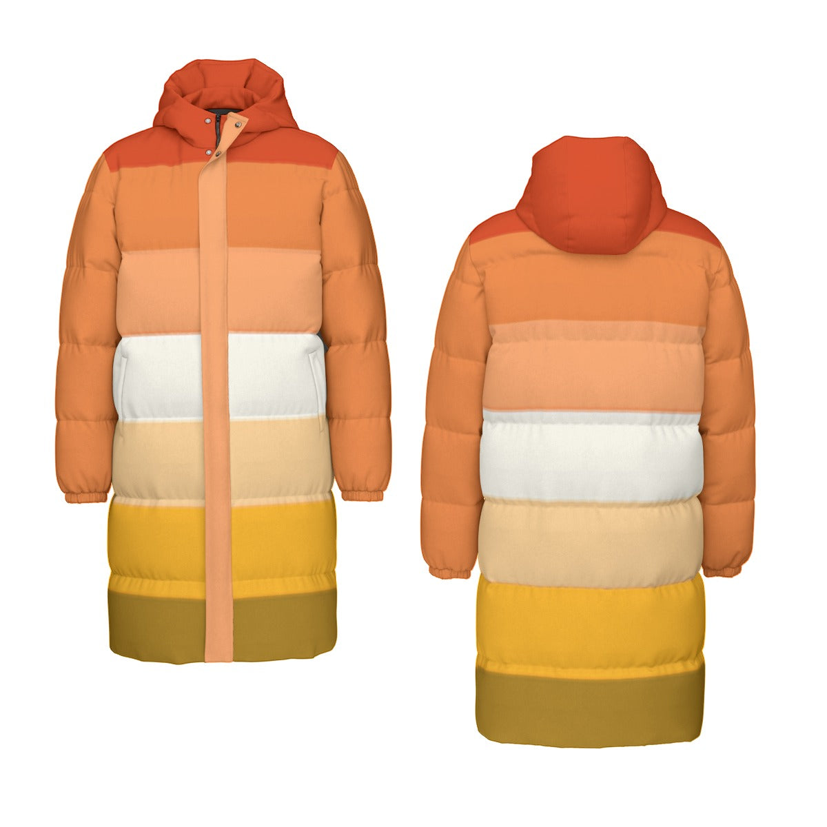 Butch Pride Flag (Mod Q) All-Over Print Unisex Long Down Jacket