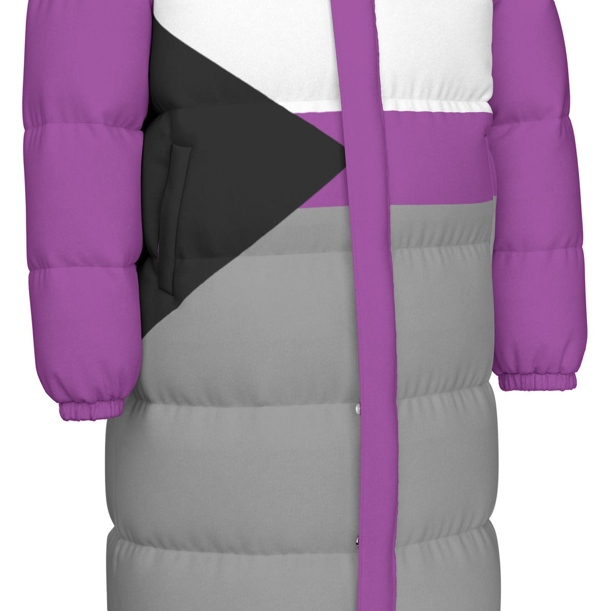Demisexual Pride Flag All-Over Print All Genders Long Down Jacket