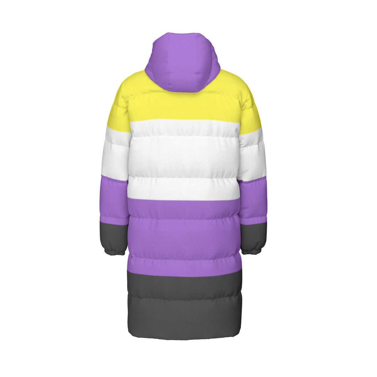 Non-Binary Pride Flag All-Over Print All Genders Long Down Jacket
