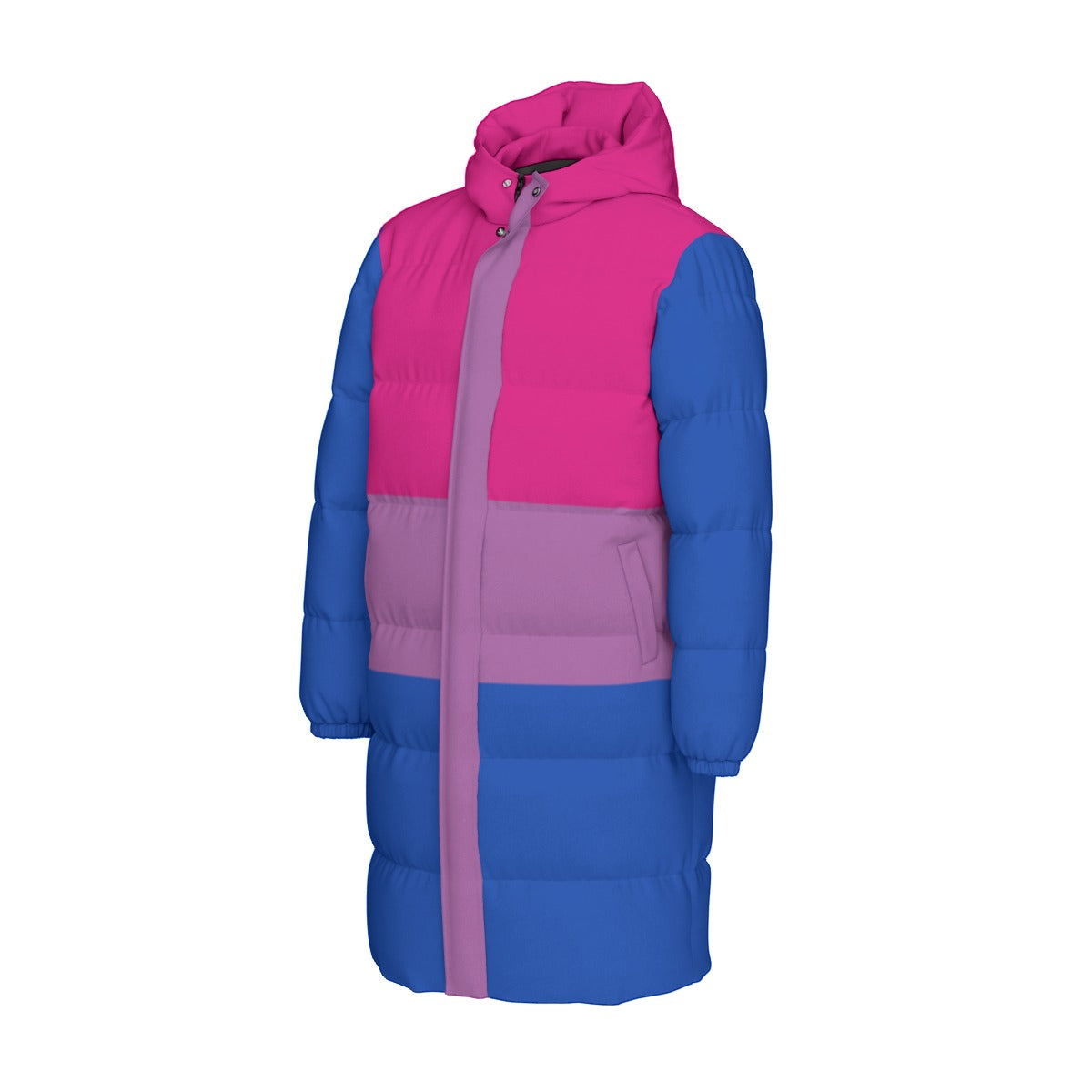 Bisexual Pride Flag All-Over Print Unisex Long Down Jacket