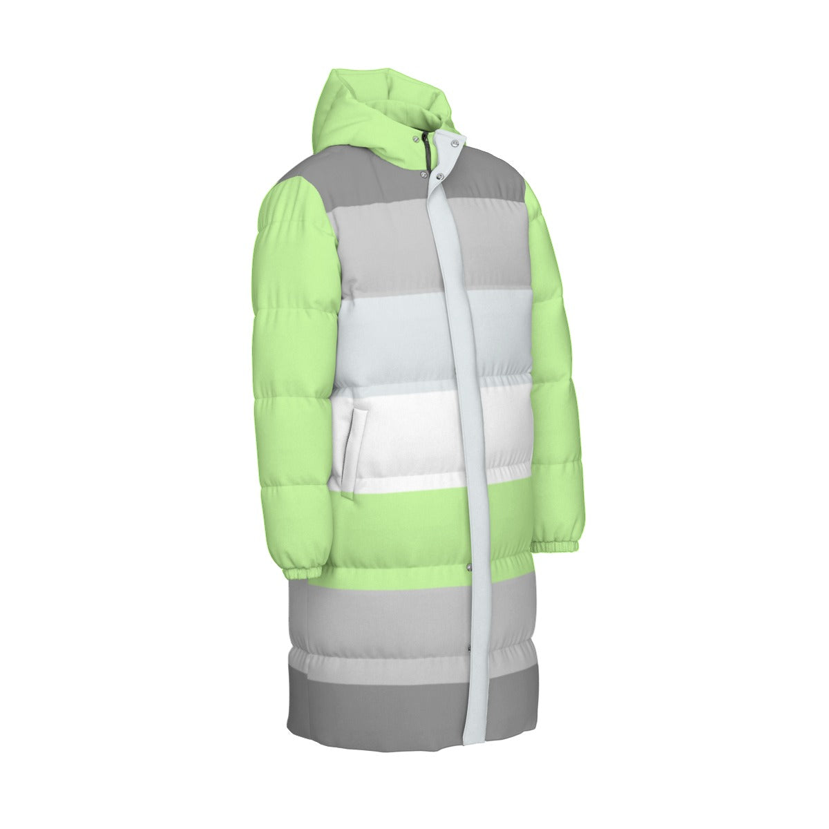 Demiagender Pride Flag All-Over Print Unisex Long Down Jacket
