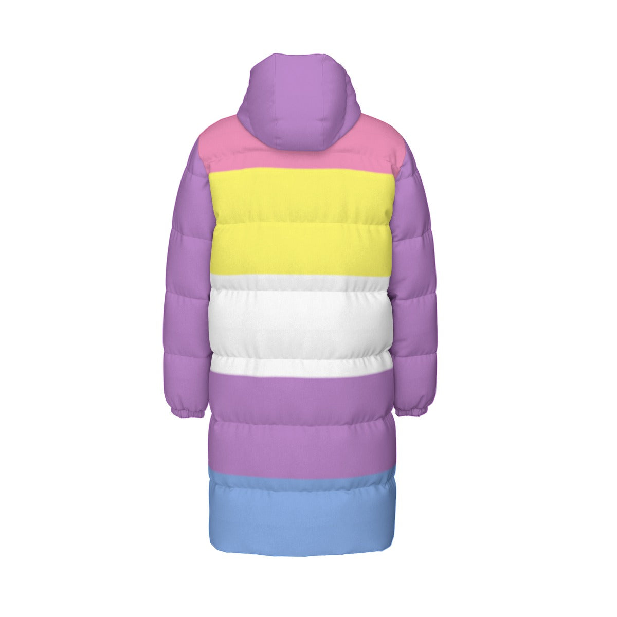 Bigender Pride Flag All-Over Print Unisex Long Down Jacket