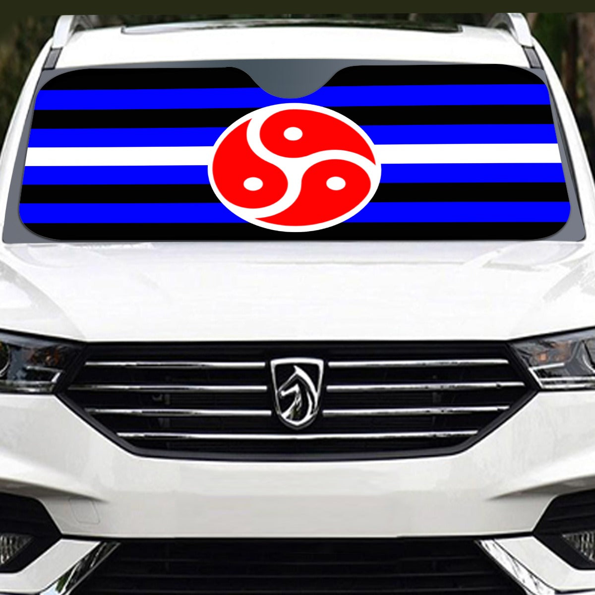 BDSM Fetish Pride Flag Windshield Sunshade | 145 cm (57.1)