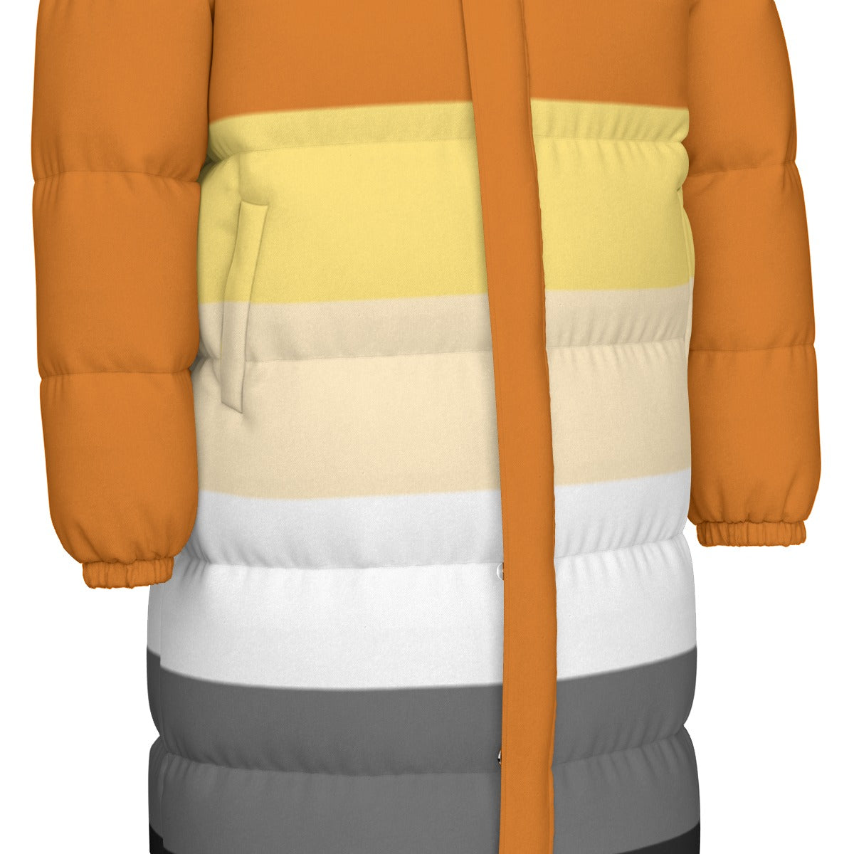 Bear Pride Flag All-Over Print Unisex Long Down Jacket