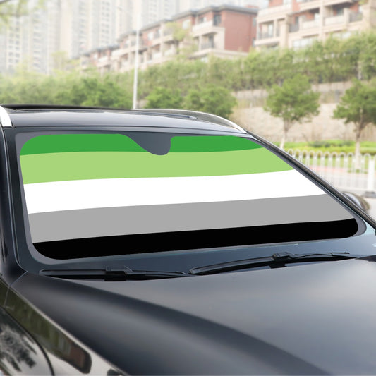 Aromantic Pride Flag Windshield Sunshade | 145 cm (57.1)