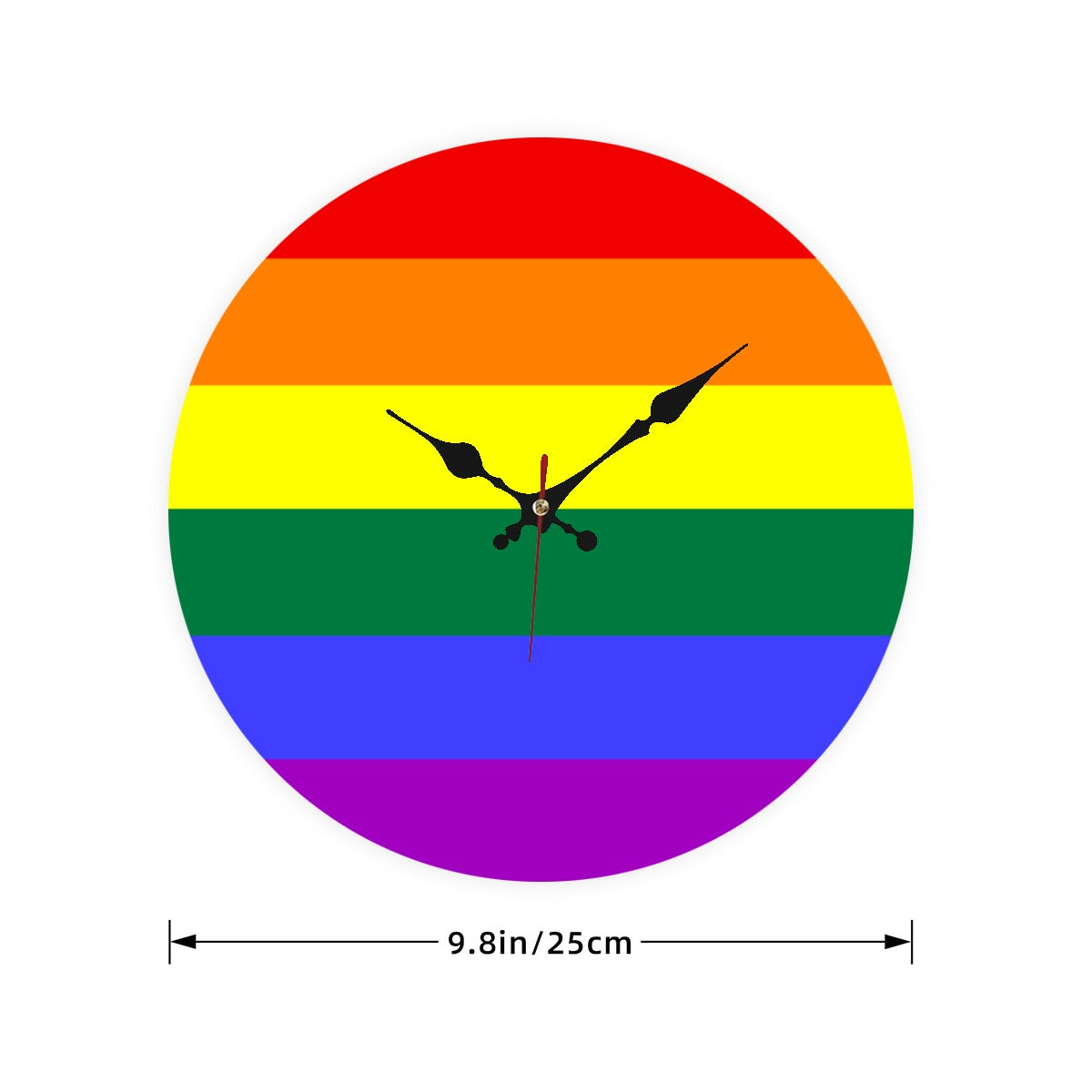 Rainbow Pride Flag Wooden Wall Clock