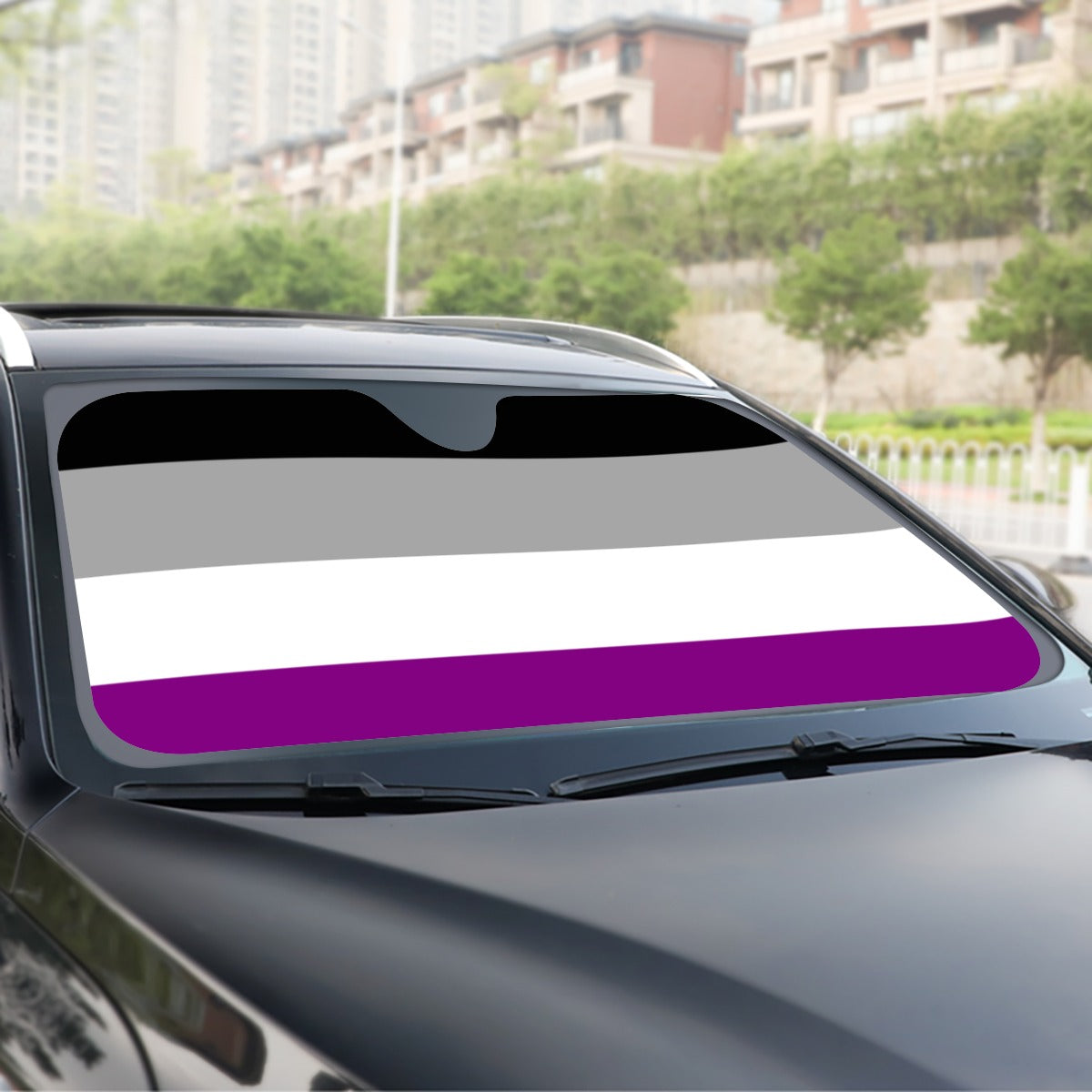 Asexual Pride Flag Windshield Sunshade | 145 cm (57.1)