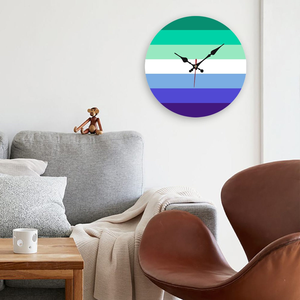 MLM Pride Flag Wooden Wall Clock