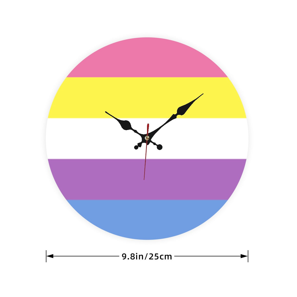 Bigender Pride Flag Wooden Wall Clock