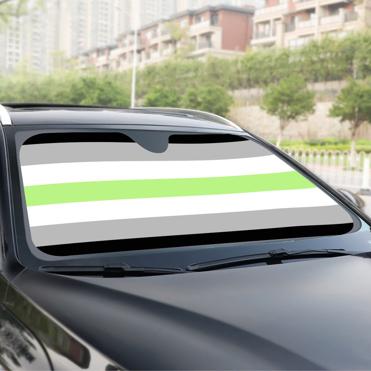 Agender Pride Flag Windshield Sunshade | 137cm(53.9”)