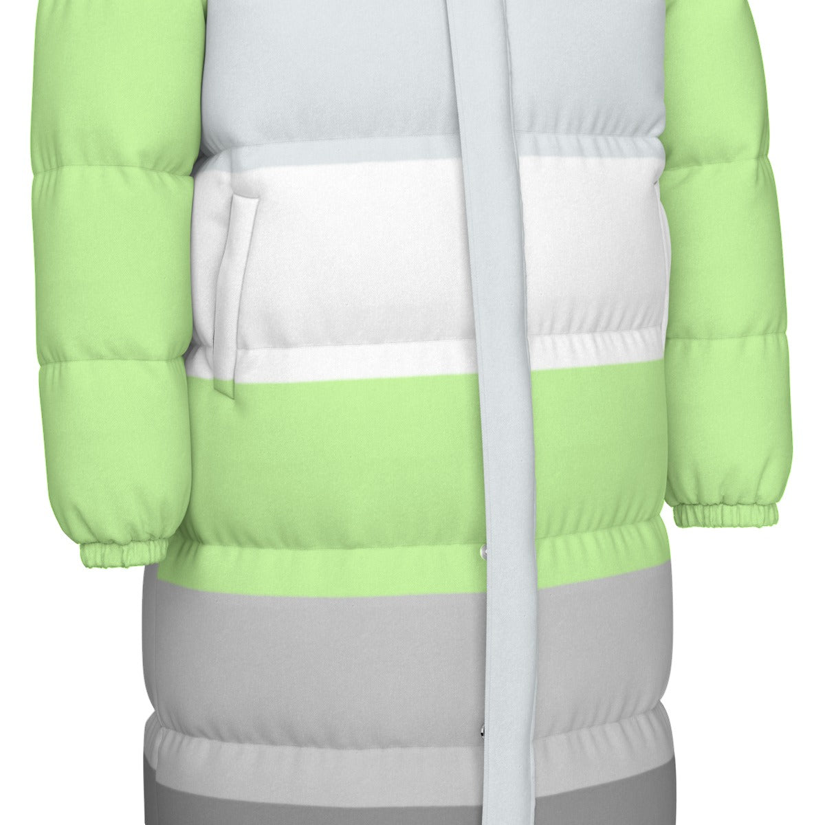 Demiagender Pride Flag All-Over Print Unisex Long Down Jacket