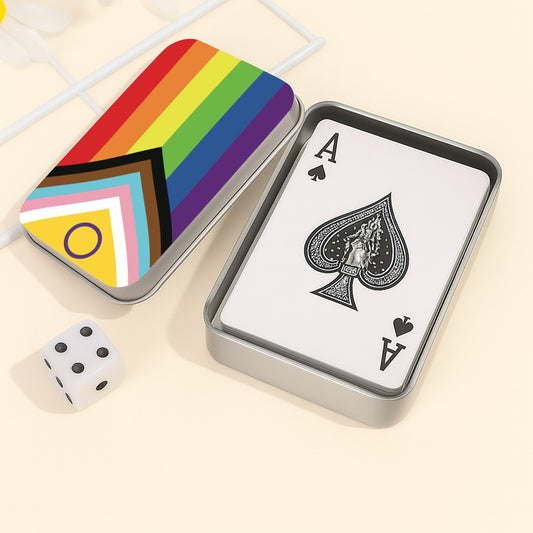 Inclusive Progress Pride Flag Playing Cards with Tin Case