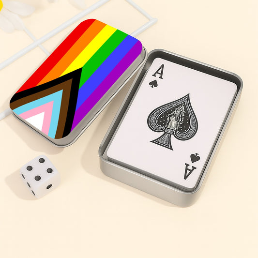 Progress Pride Flag Playing Cards with Tin Case