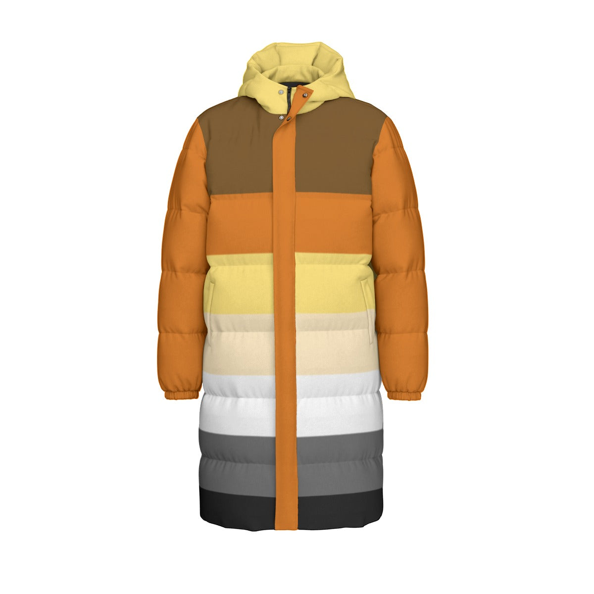 Bear Pride Flag All-Over Print Unisex Long Down Jacket
