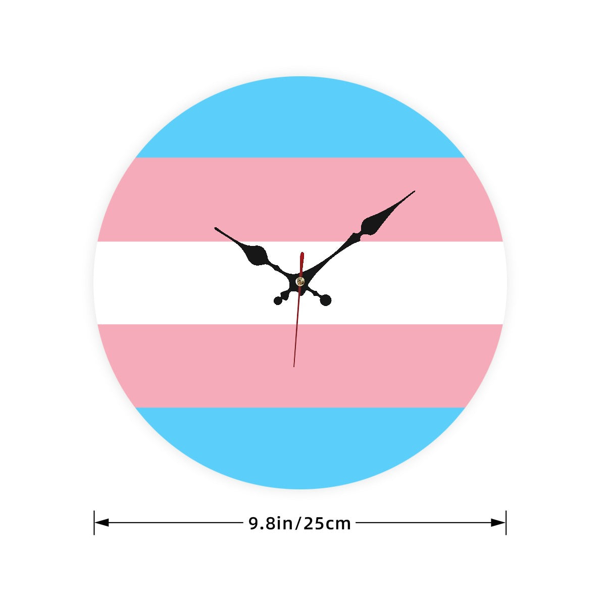 Transgender Pride Flag Wooden Wall Clock