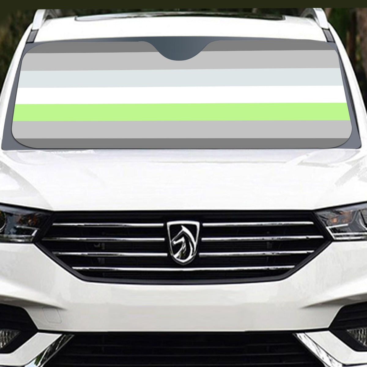 Demiagender Pride Flag Windshield Sunshade | 137 cm (53.9")