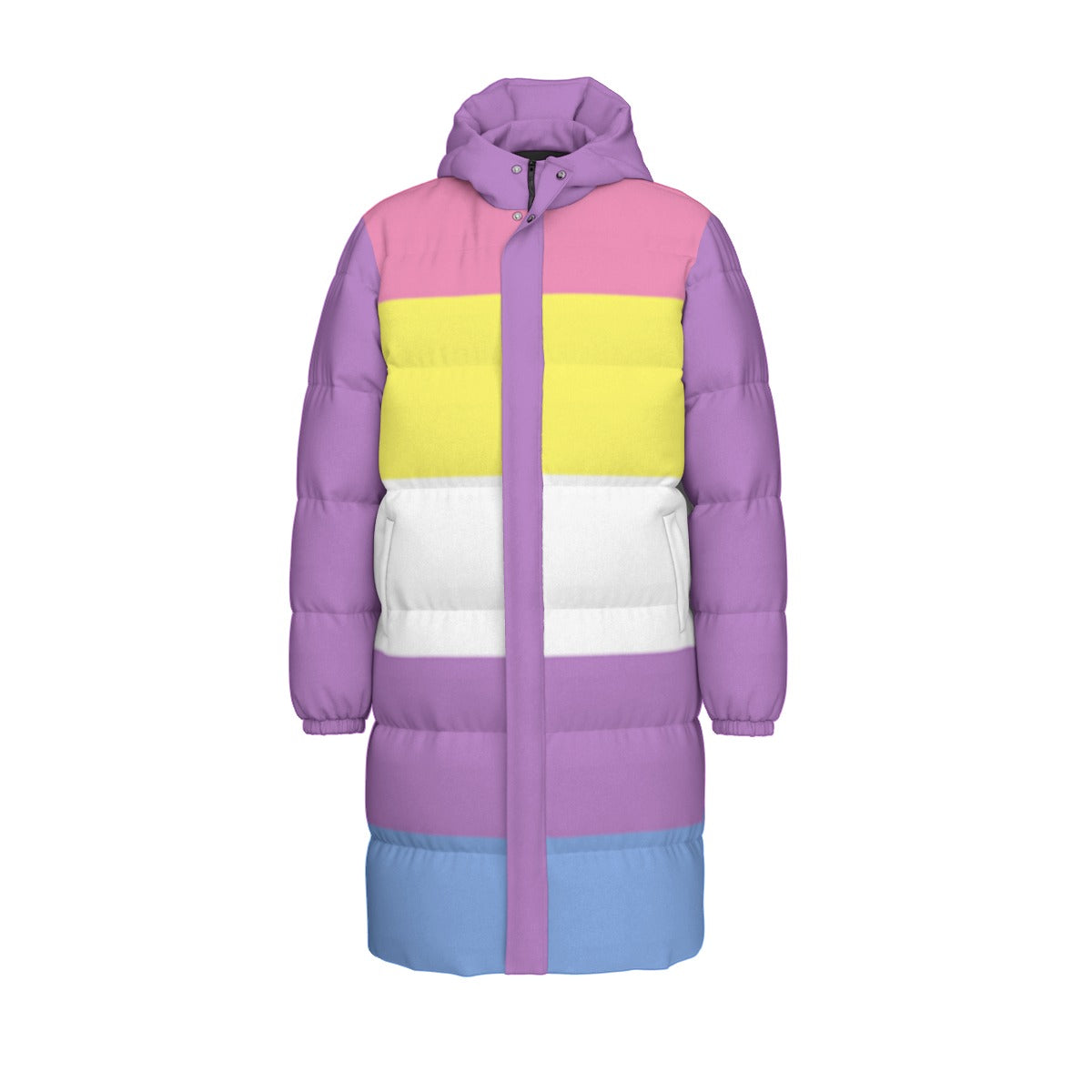 Bigender Pride Flag All-Over Print Unisex Long Down Jacket