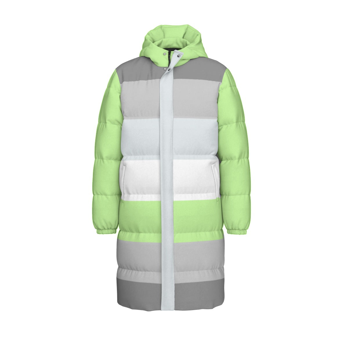 Demiagender Pride Flag All-Over Print Unisex Long Down Jacket